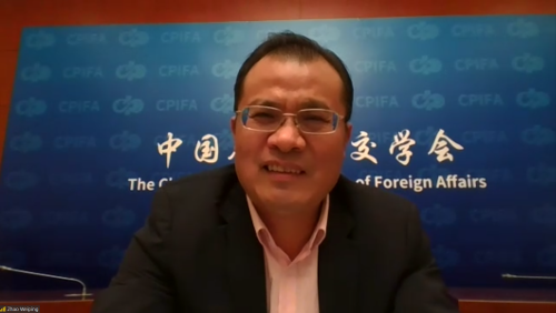 赵卫平副会长与新中关系促进会执行董事孔思达视频通话